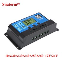 태양광 컨트롤러 충전기 태양전지 간편 50A 60A 80A 100A 태양 전지 패널, 10a, 12v 24v 자동, 1개
