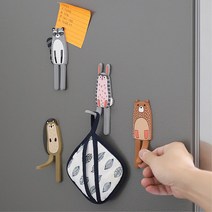 현관문 자석부착식 열쇠고리 걸이 후크 현관키걸이 벽후크 모자걸이, 부엉이