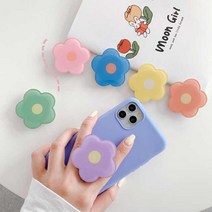 꽃 에폭시 스마트톡 핑거그립톡 핸드폰거치대 사포포함, 그린