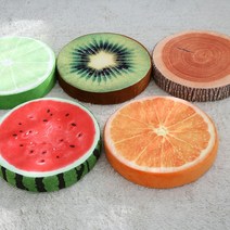 이솔홈 [이솔홈] 과일 원형 방석 쇼파 식탁 학생 카페 인테리어 쿠션 의자, 나무테