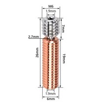 3D 프린터 MK8 티타늄 합금 공급 튜브 파이프 1.75mm 필라멘트 목구멍 히트 브레이크 핫 엔드 부품, [04] 10pcs, [01] MK8 M6 x 26
