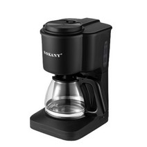 다기능 커피 머신 600W 미니 자동 립 메이커 110V240V 6 컵 차 전기 가정용 2022, 검은색, 에게