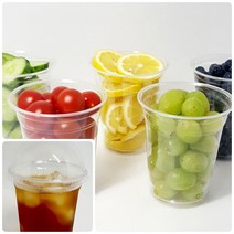 위월천 쿨러아이스컵 14온스 10P (컵+돔뚜껑) 아메리카노컵 샐러드컵 솜사탕컵