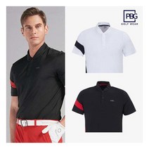 [피비지 골프] (남성)땀흡수 사선배색 카라 티셔츠_PCMTS044M