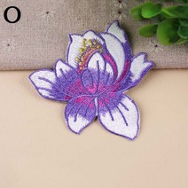의류 재봉 천DIY 의류 바느질 백합 꽃 자수 립 구멍 키트 장식 1 개, 12 15_01 10x10x5cm