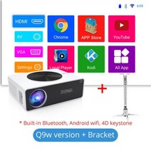 TouYinger Q9 LED 홈 시네마 1080P 비디오 빔 프로젝터 풀 HD 7000 루멘 (안드로이드 10.0 Wifi 블루투스 옵션) LCD 영화 비머., CHINA_Q9w Bracket
