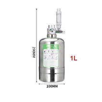 이탄발생기 수족관 CO2 시스템 키트 스테인리스 스틸 실린더 시스템 식물 물고기용 반응기 키트, 1.1L