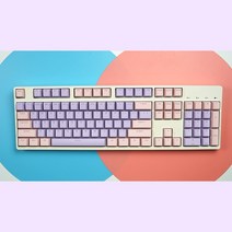108 키 ABS 대비 색상 키캡 OEM 61/87/104/ISO/ANSI 레이아웃 기계식 키보드용 더블 샷 전송, [08] Purple Pink