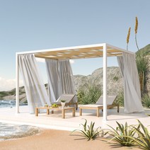 정자짓기 별장 파골라 사각정, 천장/플랫