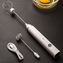 계란 믹서 에그 혼합 가정용 쉐이커 믹서기 전기 털 USB 충전 3 속도 조정 주방 요리 도구 버블러 크림 소스 교반기 작은 우유 거품기 153, 3세대 화이트