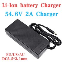 주행충전기 54.6V 2A 리튬 배터리 충전기 48V 18650 21700 스쿠터 전기 자전거 13S, 05 54.6V 2A-RCA_02 EU