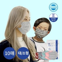 크린위즈 국내제작 3중MB필터 10매입 일회용 패션 덴탈마스크, 도트그레이, 소형
