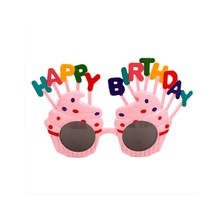 생일 안경 파티용품 HAPPYBIRTHDAY 초 풍선 케익 토퍼, 머핀안경(핑크)