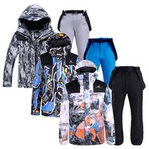[스키복상하세트] 이월스키복 스노우보드복 여성스키복 뜨거운 남성과 여성의 스노우 슈트 세트 스노우 보드 의류 겨울 따뜻한 방수 야외 의상 스키웨어 재킷과 바지