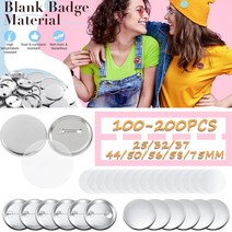 뱃지만들기 뱃지제작 뱃지재료 금속 배지 핀 버튼 메이커 부품 25-75MM DIY 빈 철-기본 세트 100/200, 02 200 PCS_03 37mm