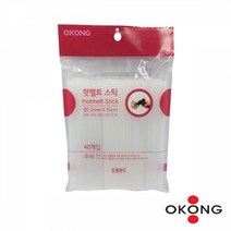 오공 핫멜트스틱 글루스틱 7.2mm 40P 2개 Stick 글루건심 포장 리필용 공예