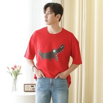 문컬렉션 5부반팔티 오버핏반팔티 발포악어 빅사이즈 반팔 티셔츠 여름 데일리 오버핏 캐주얼 루즈핏 레터링티 프린팅티셔츠 남성반팔티 여성반팔티 커플룩 남녀공용 남성용