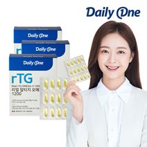 네이처스토리 데일리원 리얼 알티지 오메가3 1200 초임계 추출 3통, 단품없음, 3개