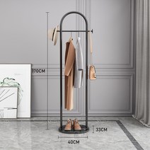 북유럽 심플 드레스룸 스탠드 시스템행거 대리석 철제 코트랙, 폭40cm[블랙+블랙마블]