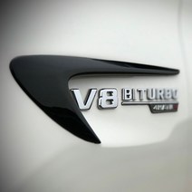 모터스파이 벤츠 휀다 레터링 포인트 엠블럼 부착형 몰딩 BITURBO 4MATIC, 01. V8바이터보 (실버A타입)