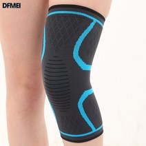 DFMEI 스포츠 니트 무릎 보호대 통기 운동 보호대, 하나, 블루 M