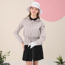 클리블랜드 경량 나일론스판 허리셔링 후드아노락 여성 골프바람막이 (CGWJK31011), 베이지