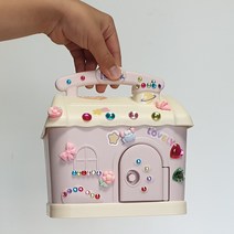 저금통 지폐 동전 인테리어 하우스저금통 DIY, 핑크
