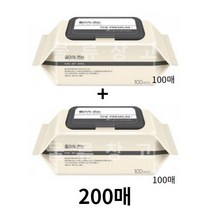 배냇짓 좋아서쓰는 더 프리미엄 아기물티슈 캡형, 200매, 5팩