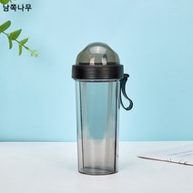 신형 한 잔 양용 플라스틱 빨대 컵 틱톡 동일 구분 쌍쌍관 원앙 컵 물컵 제조사 도매, 블랙, 600마라