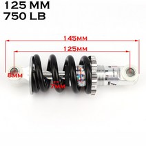 오토바이쇼바 115mm 후면 충격 흡수기 장치 구덩이-지구 자전거 오토바이 2000lbs Amortiguador 드 choque, 12 125MM-750LB