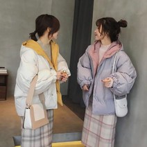 7NJ 러블리 귀여운 오버핏 캠퍼스 숏패딩 10대 학생 코디 겨울숏패딩 학생숏패딩 여학생숏패딩