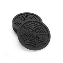 할로윈장식 할로윈 음료용 실리콘 코스터 독특한 디자인 거미 음료 6팩 코스터필드가 세운 4인치 블랙