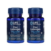 라이프익스텐션 아연 로젠지 시트러스 오렌지 베지로젠지 60개입 [2통] Zinc Lozenges Citrus-Orange