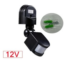 동작 감지기 센서 보안 방범 pwwqmm ac110v 220v pir 모션 스위치 led 적외선 pir 모션 벽 조명 스위치 도매 dropshipping, 검정-12v