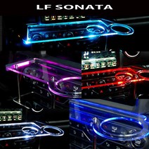 ArtX LF 쏘나타 USB 5V LED 2단 차량용 무중력테이블 컵홀더 식탁 자동차 선반 핸드폰 거치대 수납용품, 일반형, 포함, 화이트