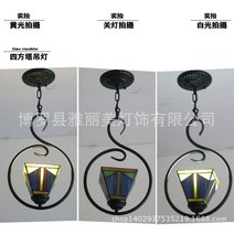 스테인드글라스 스테인글라스 스테인글라스조명 스테인드글라스조명 전등갓 샹들리에 스테인 카페조명 아크릴무드등 2 싱글 레스토랑 바 유럽식 아이디어 유리, 전구 없음 사방탑 샹들리에