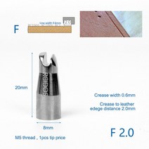 전통매듭 뜨개질 RCIDOS-F/FN/G/B 시리즈 가죽 크리저 팁 전기 주름 액세서리 1 오른손 사용, 한개옵션1, 04 F-2.0mm