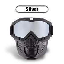 오토바이 고글 레이싱 헬멧 보호용 해골 스타일 페이스 라이딩 사이클링 스키 스노우 보드 5 가지 색상, 05 Silver