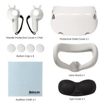 quest 2 실리콘 케이스 보호 커버 세트 oculus quest 2 vr 터치 컨트롤러 쉘 렌즈 로드 캡 핸들 그립 액세서리, 협력사, 회색 콤보 01
