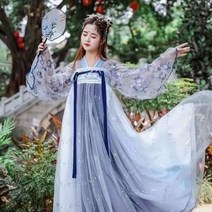 전통의상 한푸 전통 여성 꽃 Hanfu 드레스 고대 중국 의상 아름다운 무용 오리지널 공주 당나라 가운