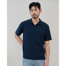 헤지스 COMMUTER 네이비 단색 면혼방 반팔카라티셔츠 HZTS3B891N2 271182