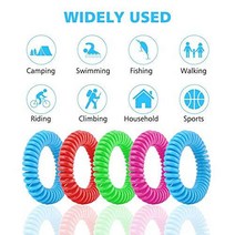 Stretchable Elastic Coil Anti-mosquito Bracelet for Adults Kids Natural Non Toxic Mosquito Repellent, [02] 5pcs rondam