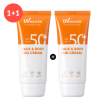 토니모리 TONYMOLY UV마스터 페이스 앤 바디 선크림spf50+pa+++ 80ml 1+1 끈적임 없는 보송산뚯 저자극 진정 워터프루프 선케어 남녀공용, 4개