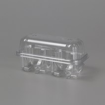 E-2구 B형 계란판 일회용 포장 용기 플라스틱 PE 트레이 상자 팩 페트 2, 100개