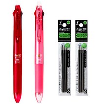 파이롯트 프릭션 3색 0.5mm 2개+리필 세트, 프릭션 3색 0.5 레드/소프트핑크 + 리필 세트