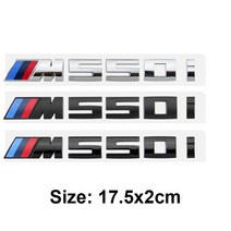 자동차엠블럼 이니셜 ABS 자동차 뒷 트렁크 엠블럼 배지 스티커 M 전원 M135i, 07 M550i_01 Silver