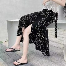 520 하늘하늘 휴양지룩 열대풍패션 플라워 도트땡땡이 랩스커트69