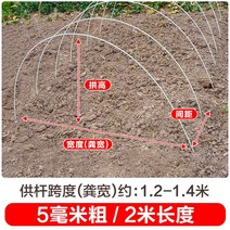 새로운 작은 아치 브래킷 야채 창고 기둥 분야 단열 FRP 단단한 유리 섬유 농업 묘목, 10개, 두께 5mm - 길이 2m
