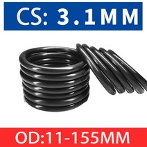 고압세척기 휴대용 스팀 세차기 부품 노즐 100-10pcsBlack O 링 개스킷 CS3.1mm OD10 ~ 220mm NBR 자동차, 47 OD57mm (30pcs)_01 3.1mm