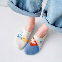 CHEEMYFREE 비대칭 캐릭터 페이크삭스 좌우 짝짝이 덧신 2켤레세트